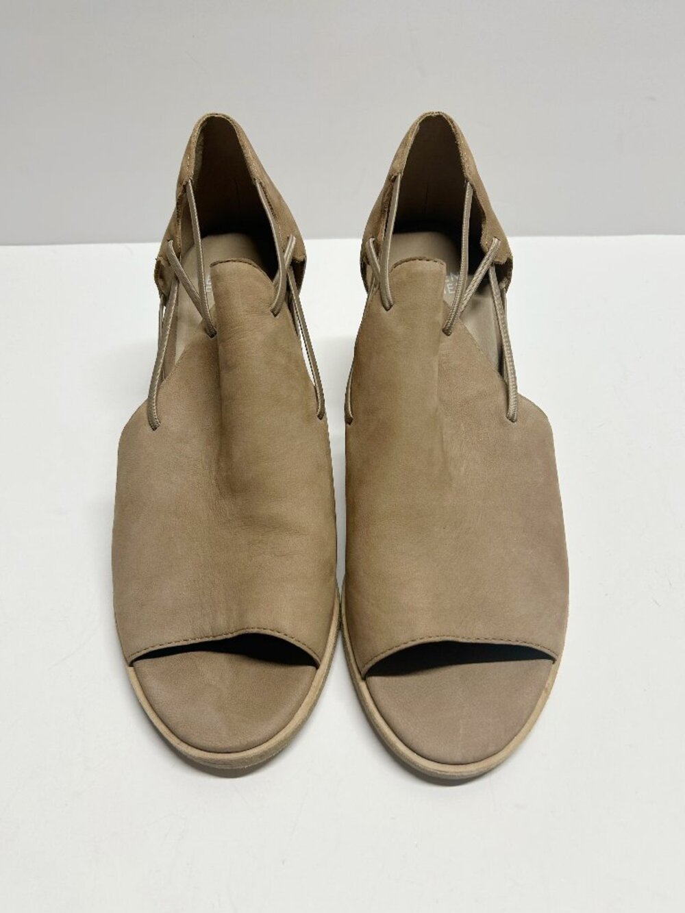 Eileen Fisher Taupe Open-Toe Cutout Sandals
